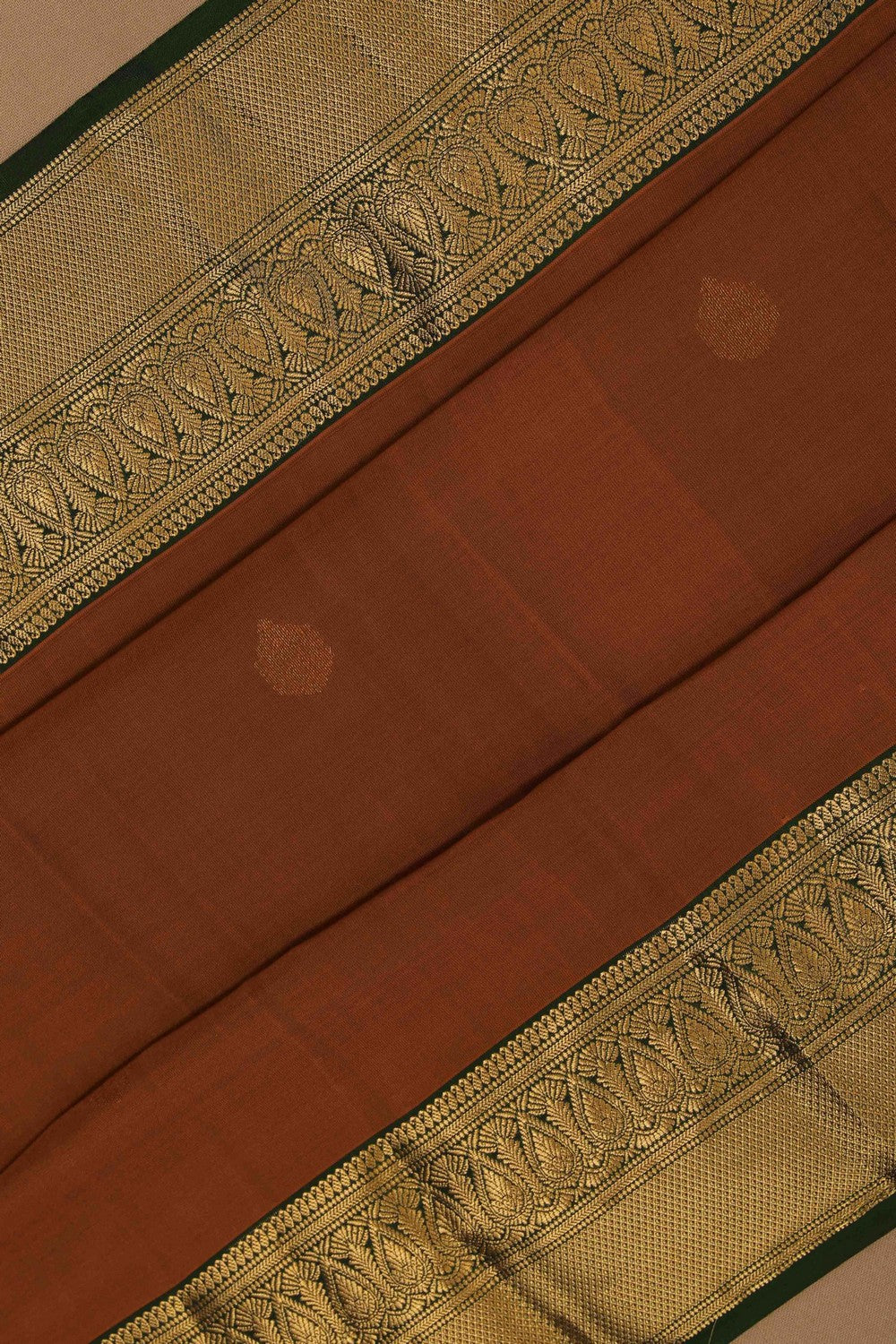 Image of South Silk Rust-Orange Saree