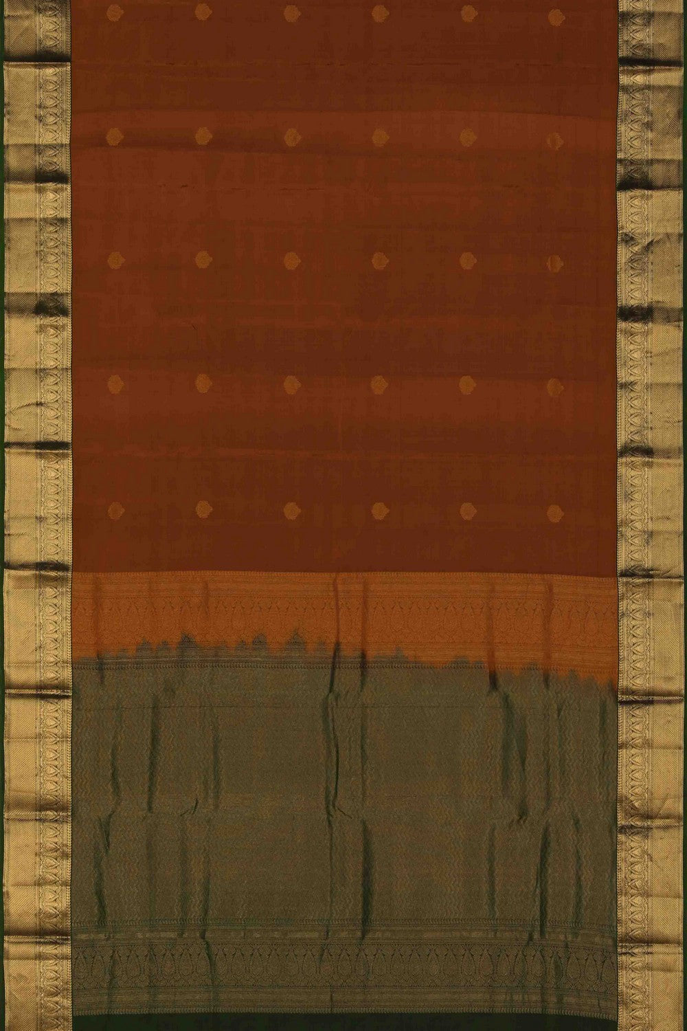 Image of South Silk Rust-Orange Saree