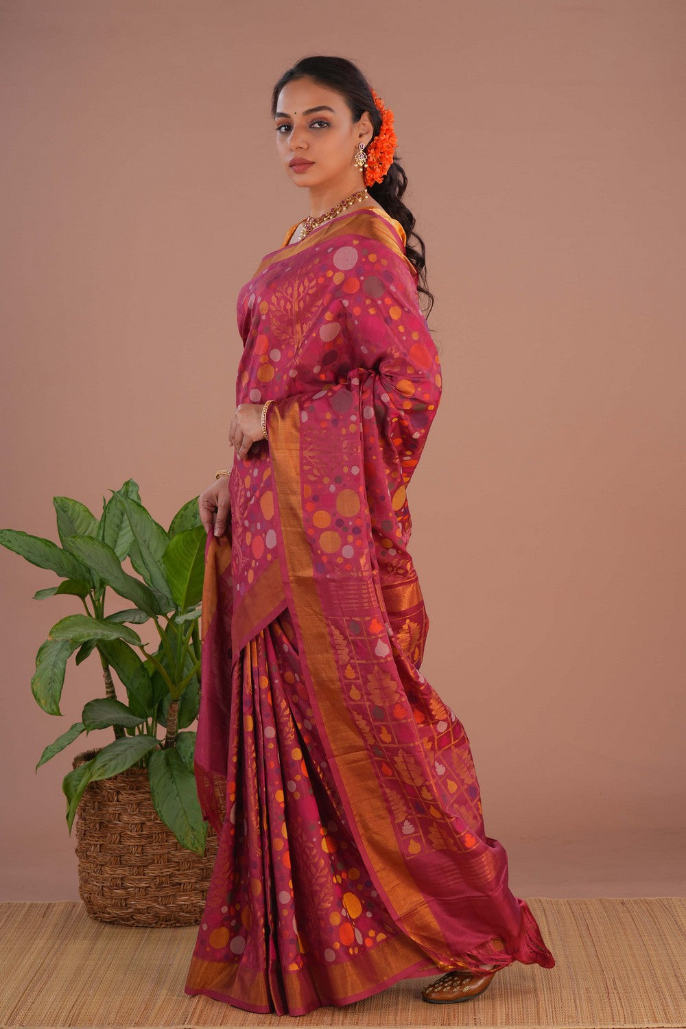 Image of Uppada Silk Pink Saree