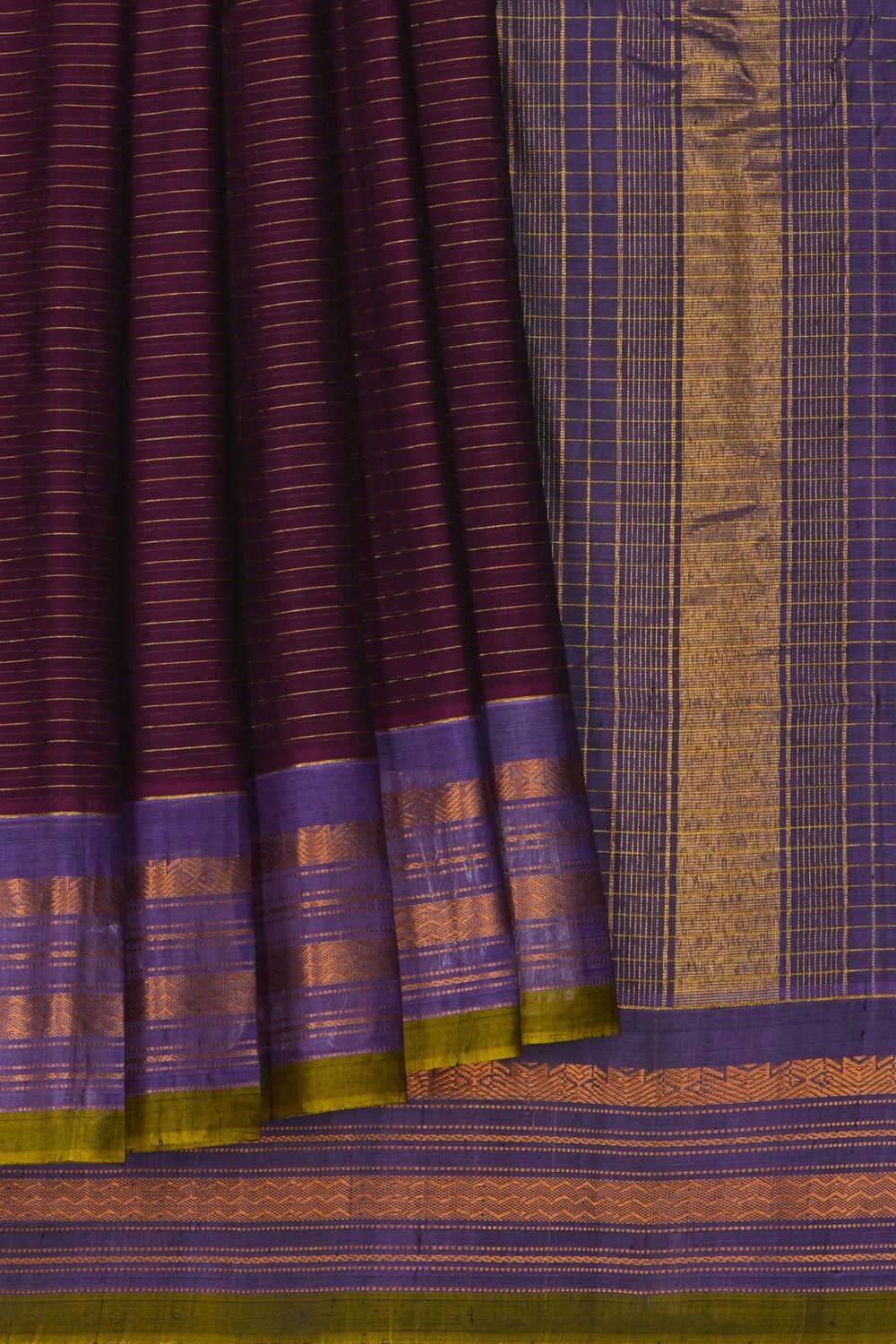 Image of Gadwal Cotton Silk Violet Saree