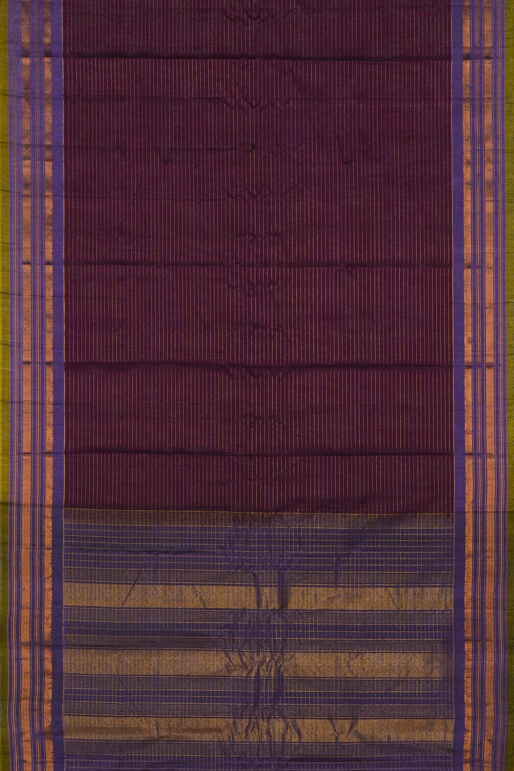 Image of Gadwal Cotton Silk Violet Saree