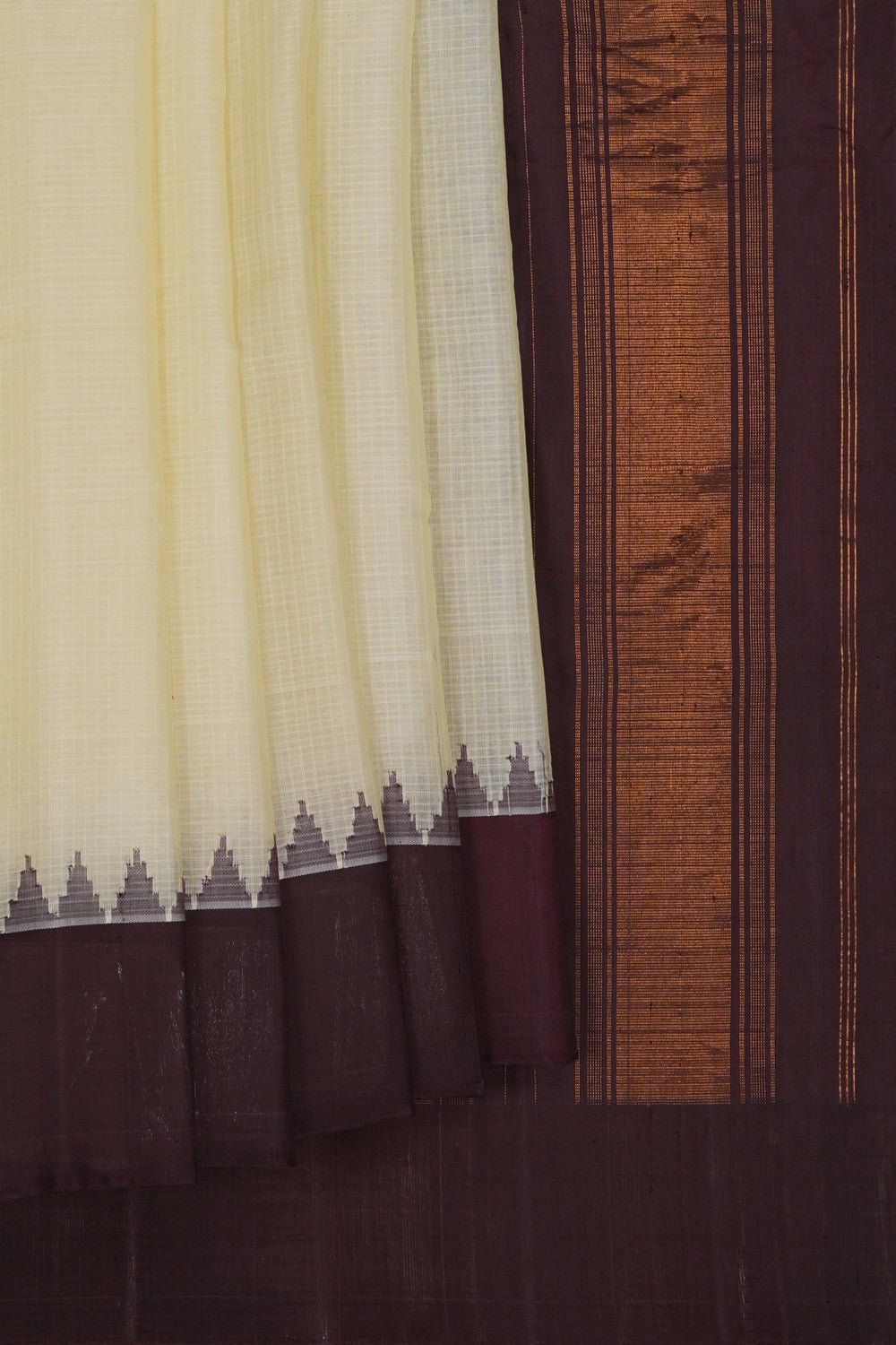 Gadwal Cotton Silk Cream Saree