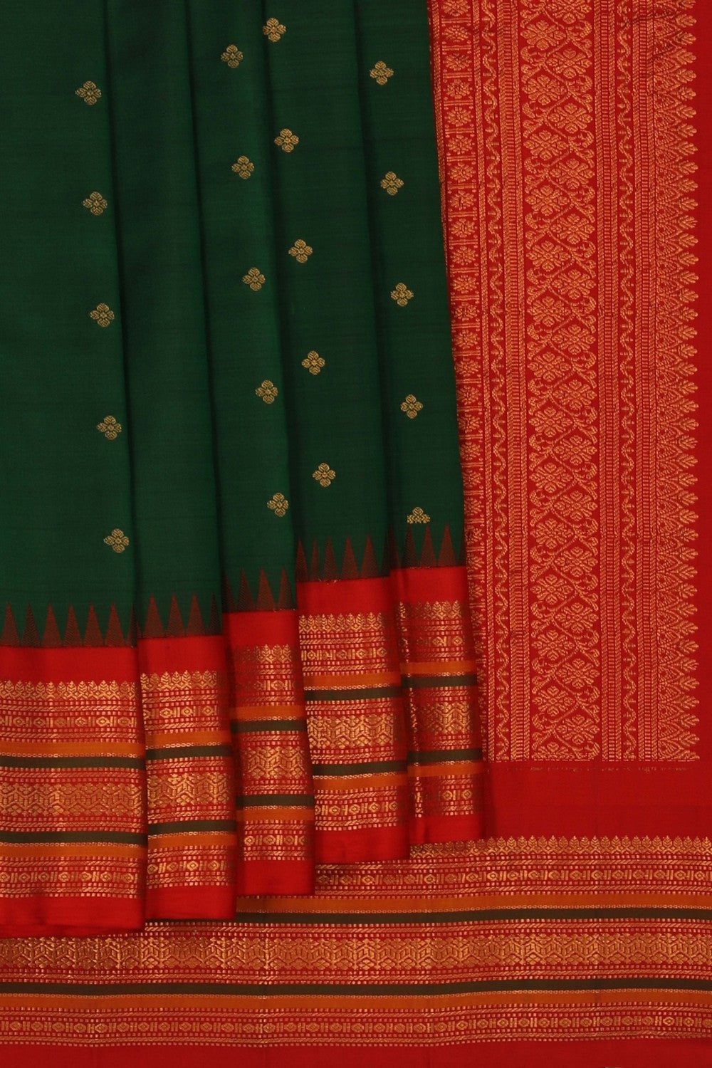 Image of Gadwal Silk Green Saree