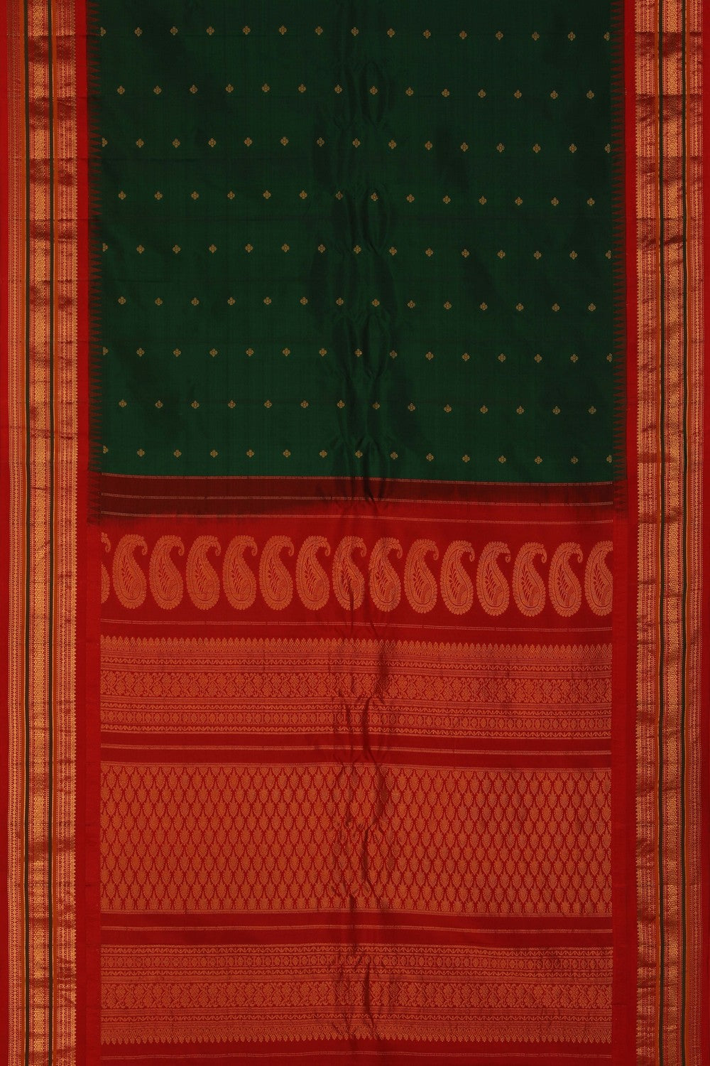 Image of Gadwal Silk Green Saree