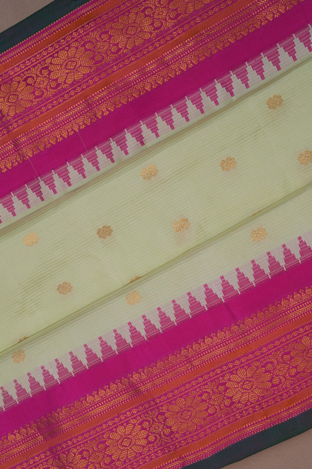 Image of Gadwal Silk Mint Green Saree