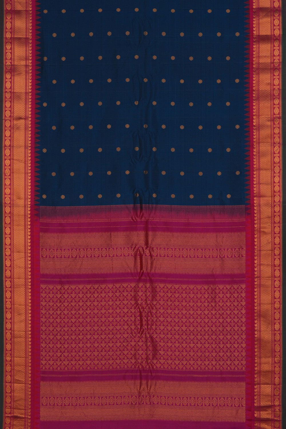Image of Gadwal Silk Blue Saree