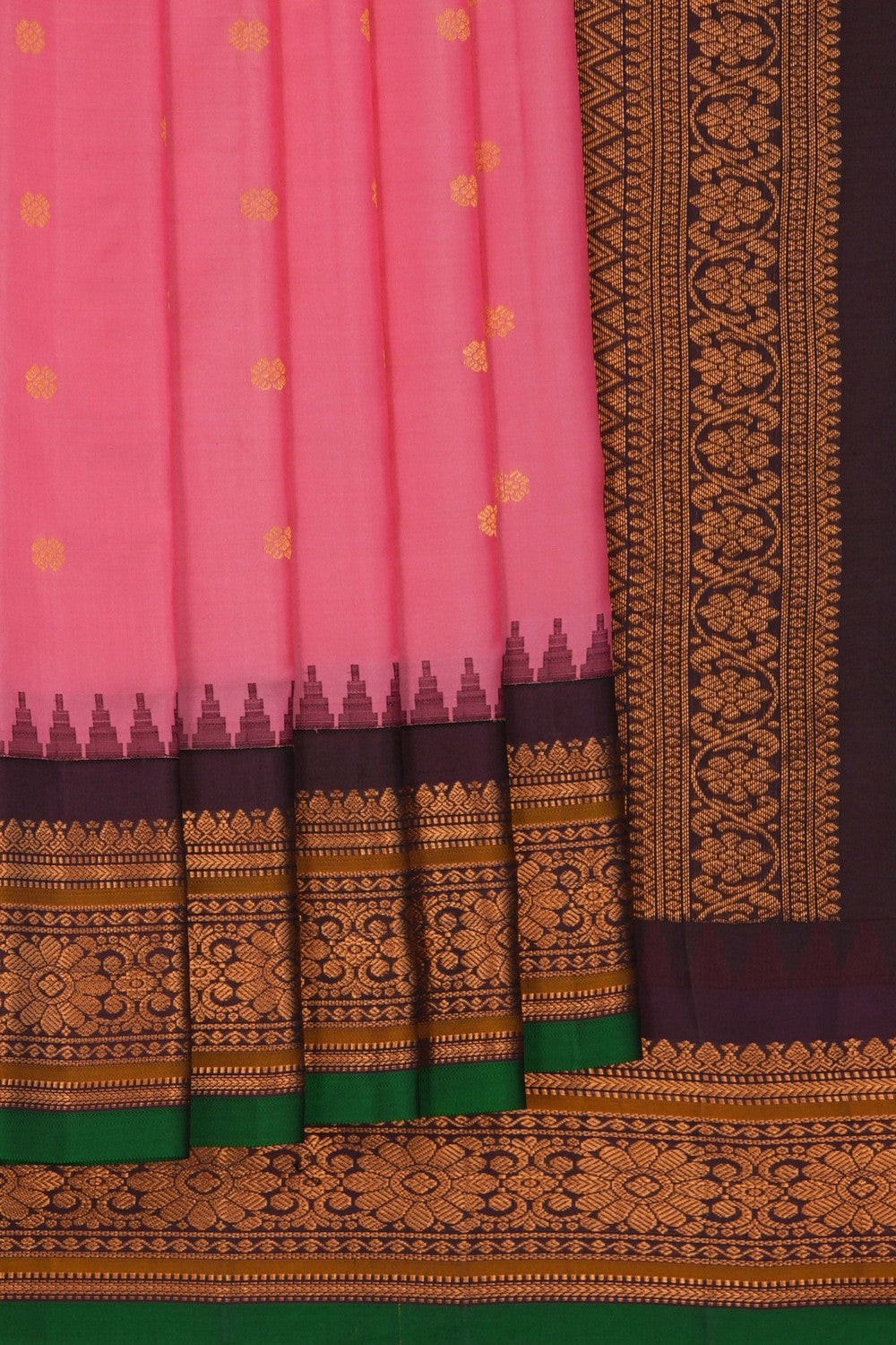 Image of Gadwal Silk Pink Saree