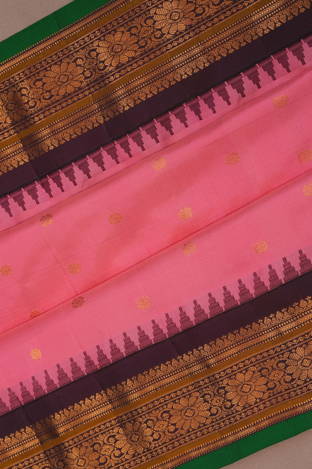 Image of Gadwal Silk Pink Saree