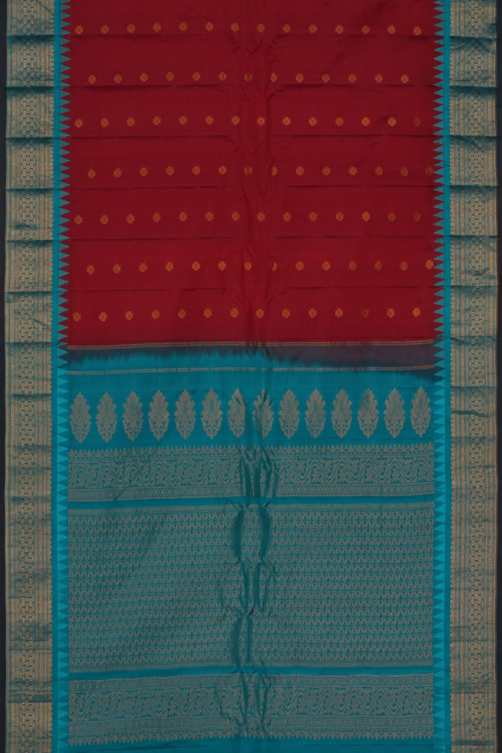 Gadwal Silk Red Saree