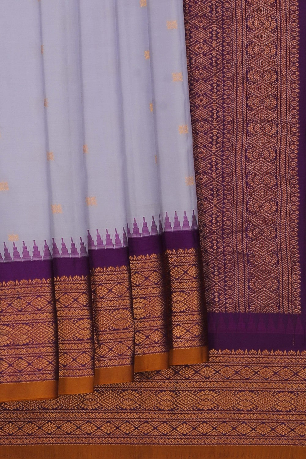 Image of Gadwal Silk Lavender Saree