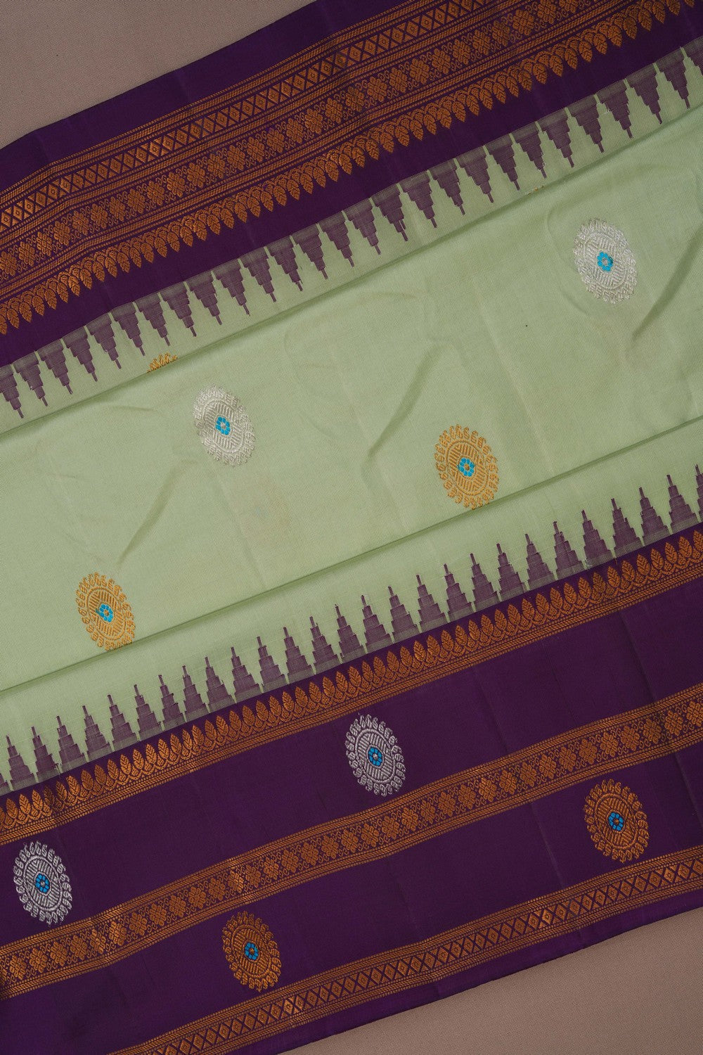 Image of Gadwal Silk Mint Green Saree