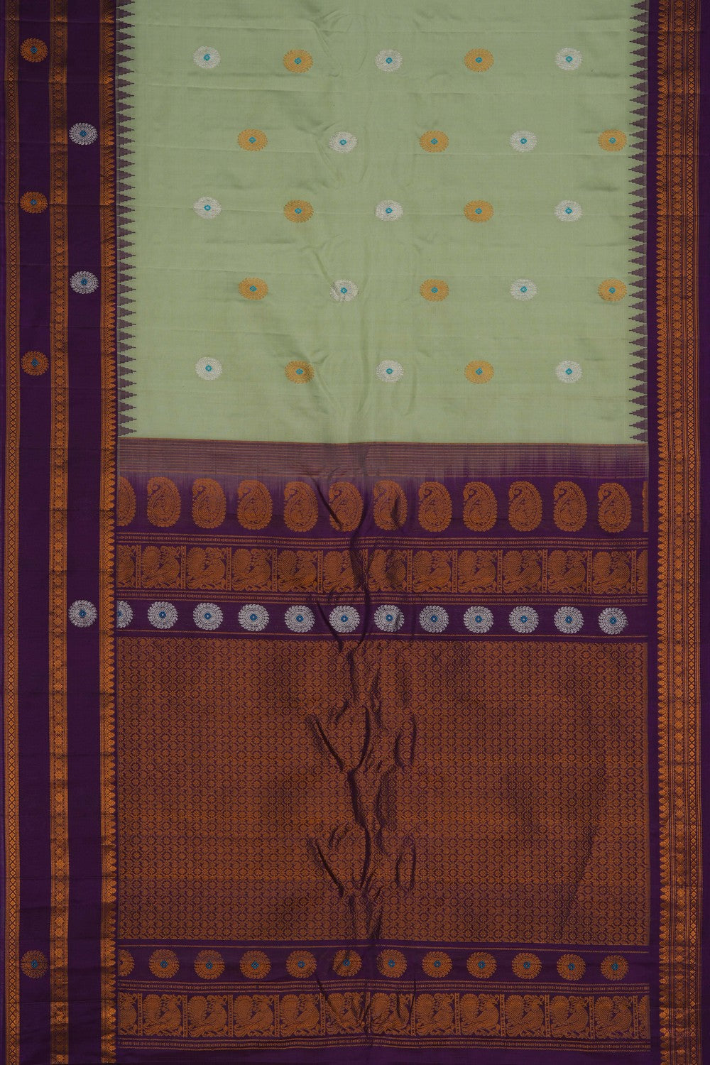Image of Gadwal Silk Mint Green Saree