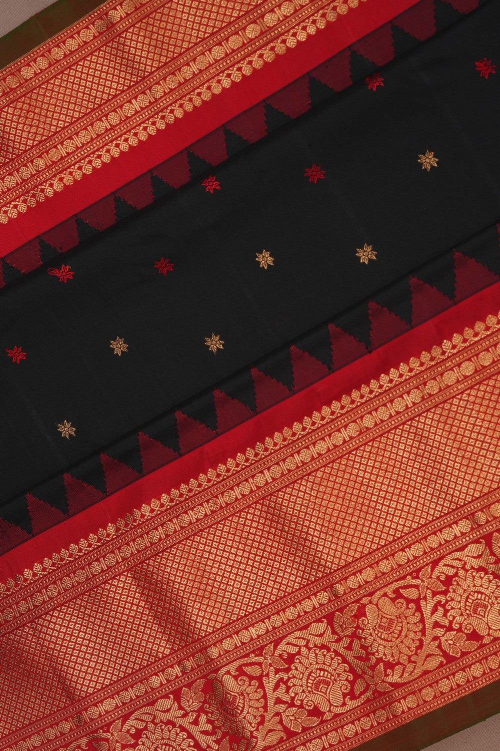 Image of Gadwal Silk Black Saree