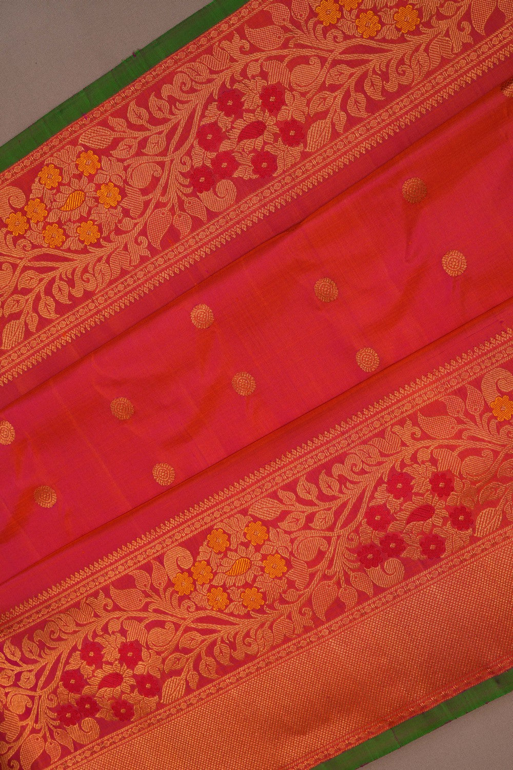 Gadwal Silk Fuchsia-Pink Saree