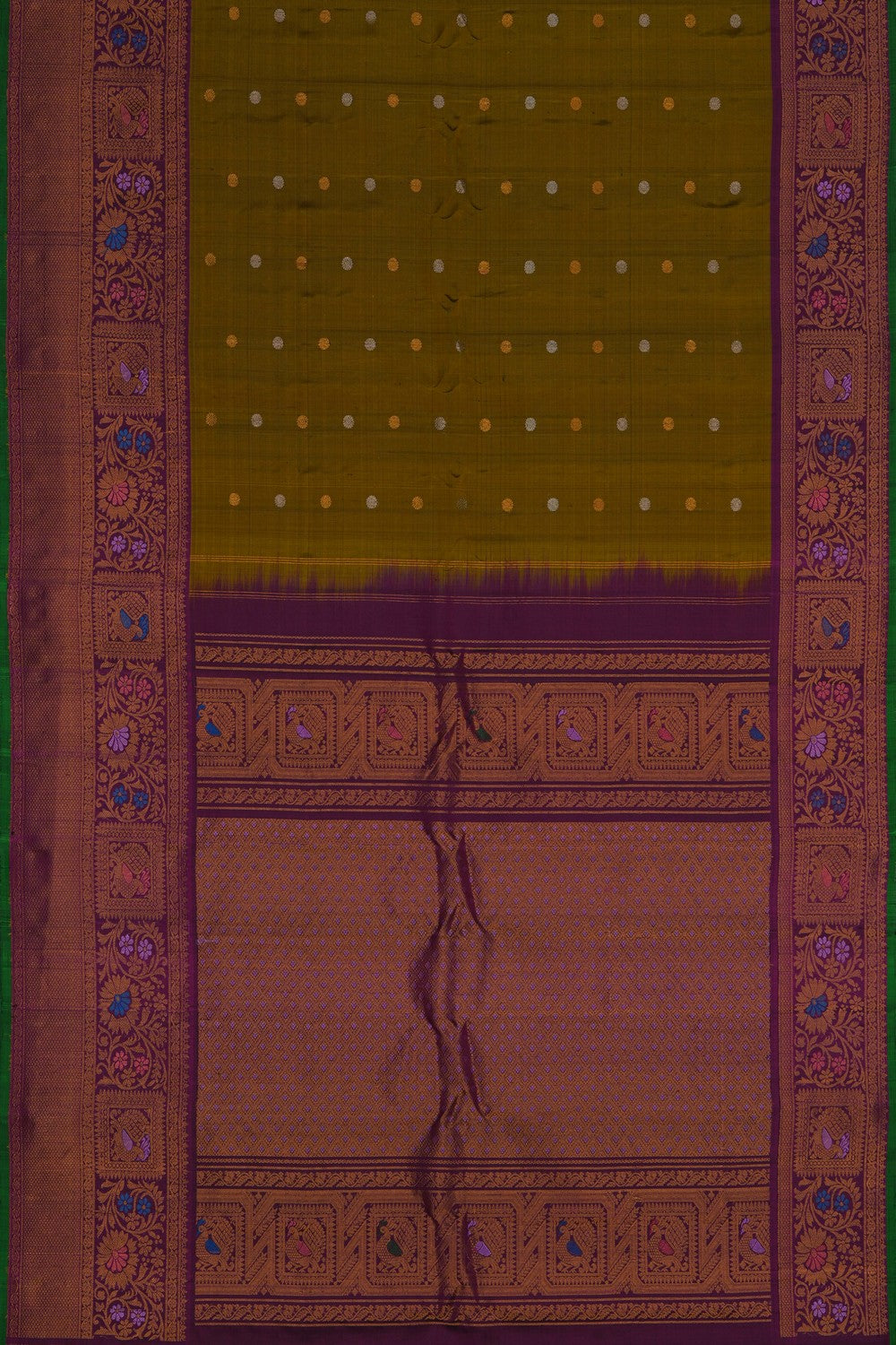 Gadwal Silk Moss Green Saree