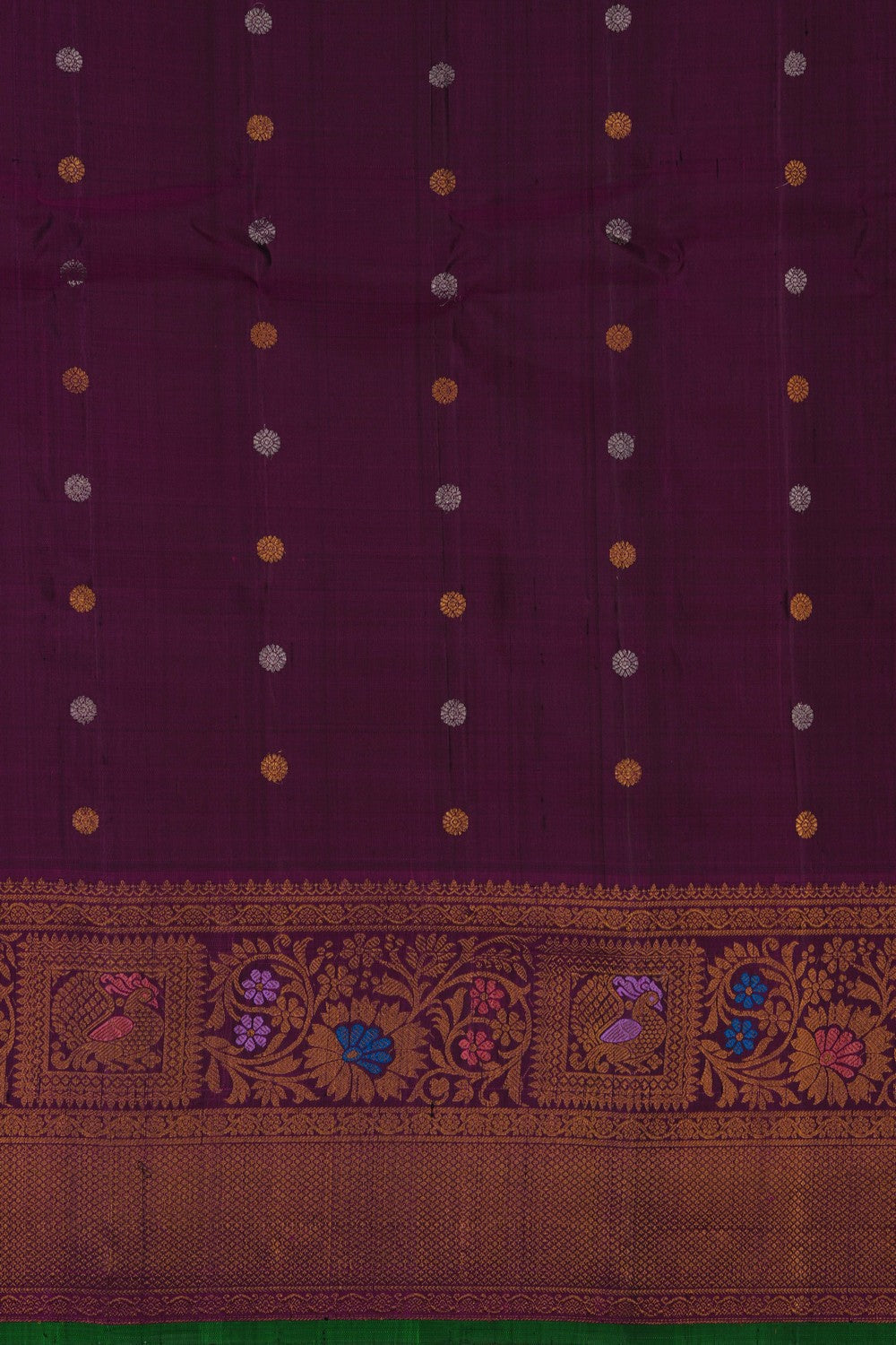 Image of Gadwal Silk Moss Green Saree