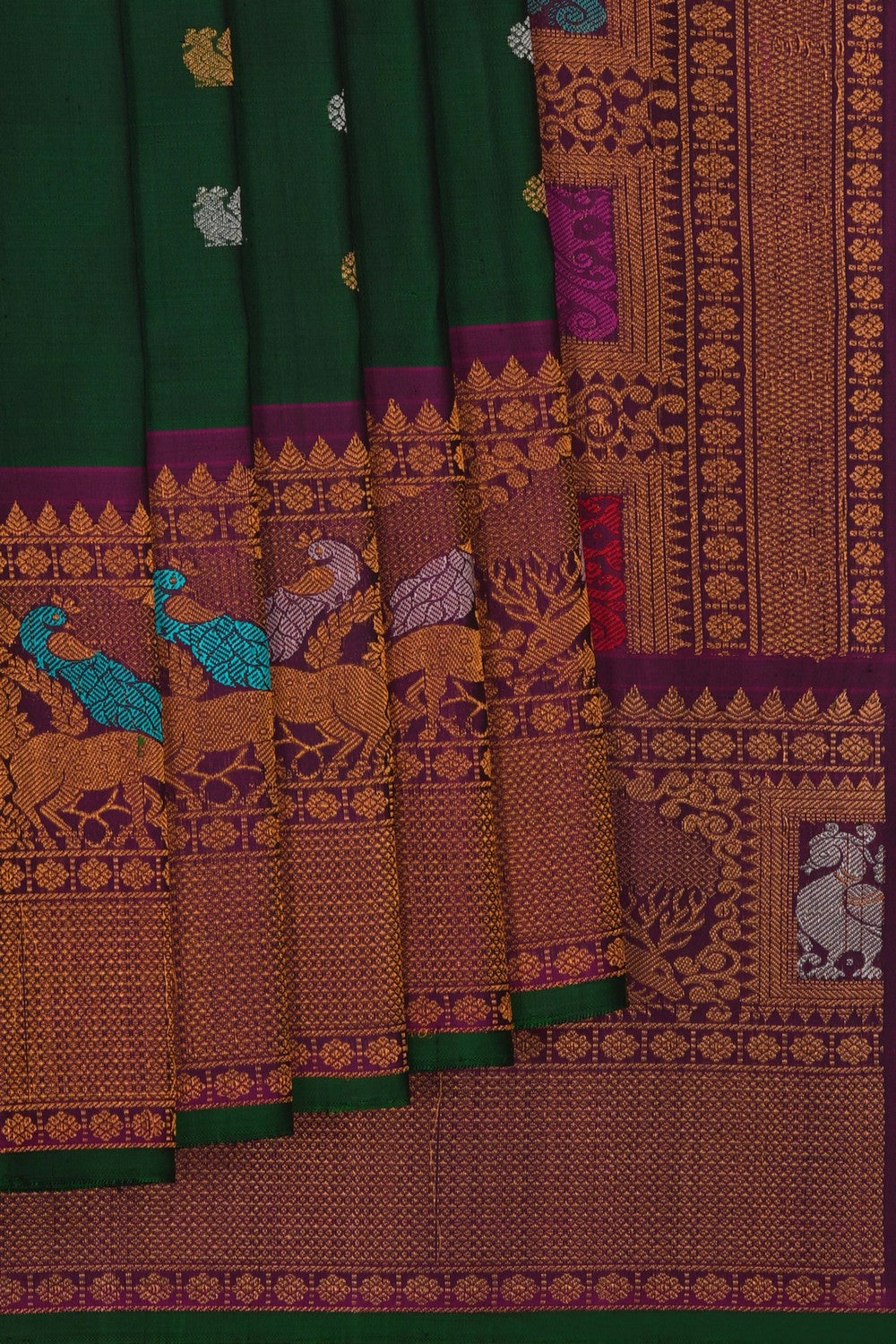 Gadwal Silk Green Saree