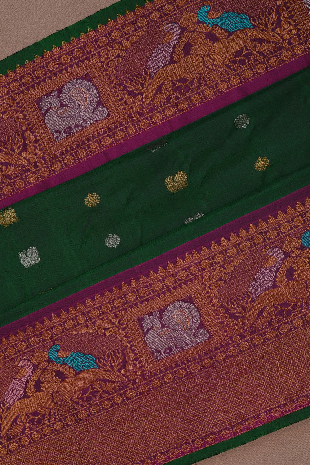 Image of Gadwal Silk Green Saree
