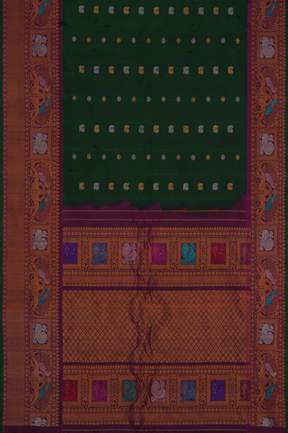 Gadwal Silk Green Saree