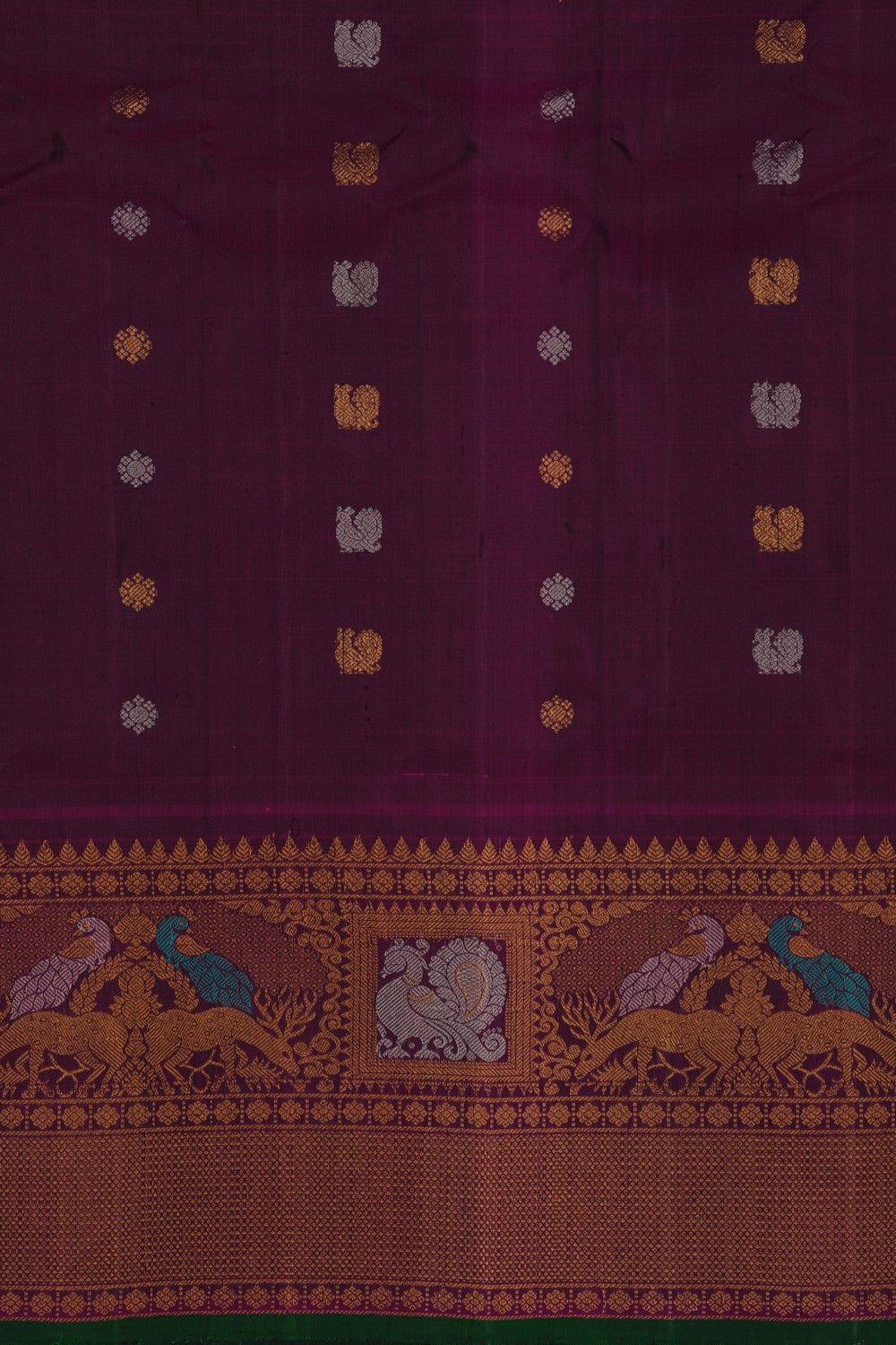 Image of Gadwal Silk Green Saree