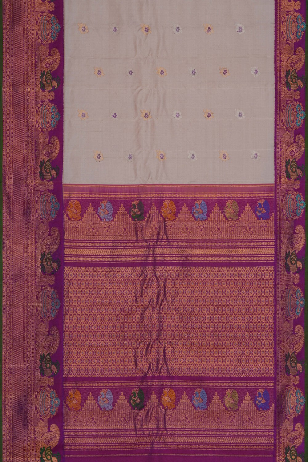 Image of Gadwal Silk Beige Saree