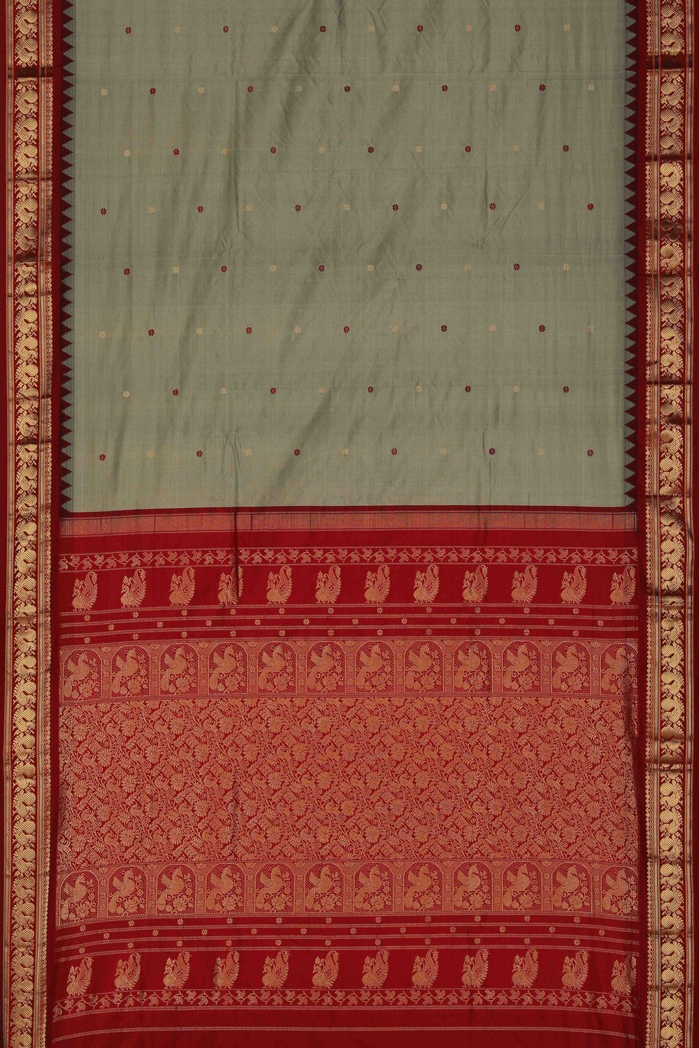 Image of Narayanpet Silk Grey Saree
