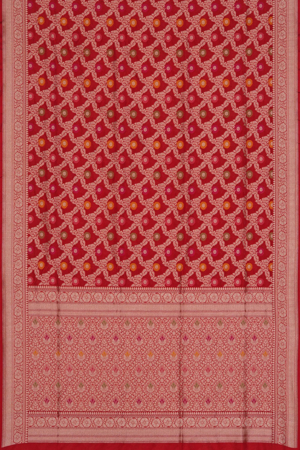 Image of Banarasi Brocade Red Saree