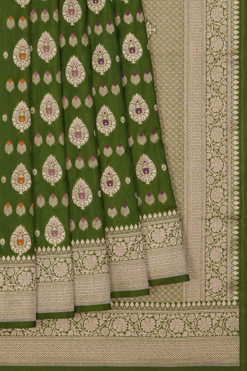 Banarasi Brocade Green Saree