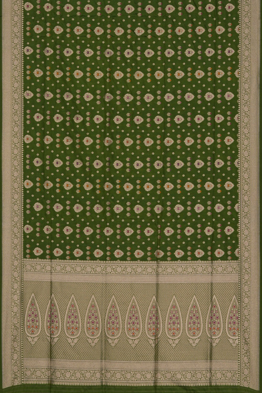 Banarasi Brocade Green Saree