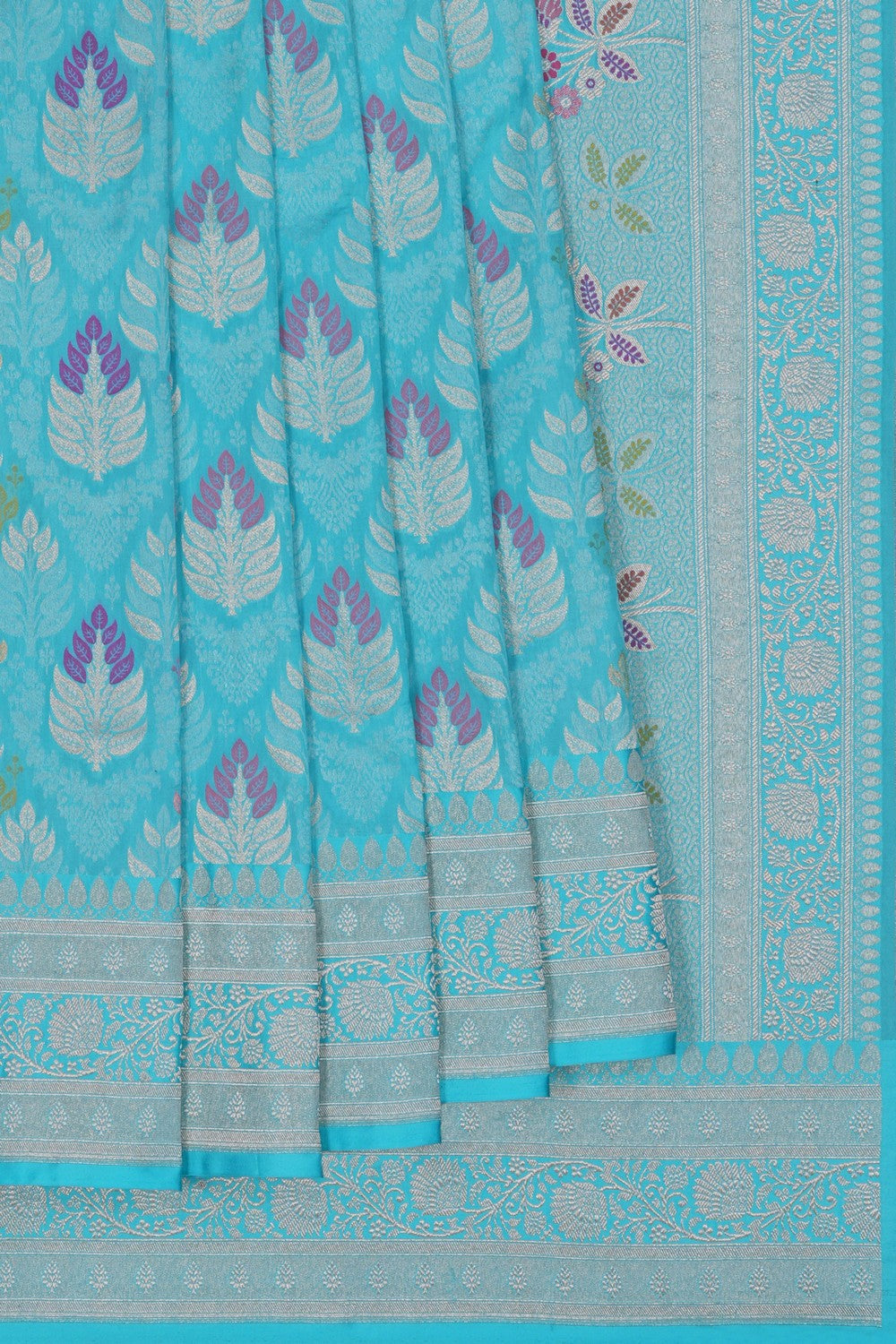Image of Banarasi Brocade Blue Saree