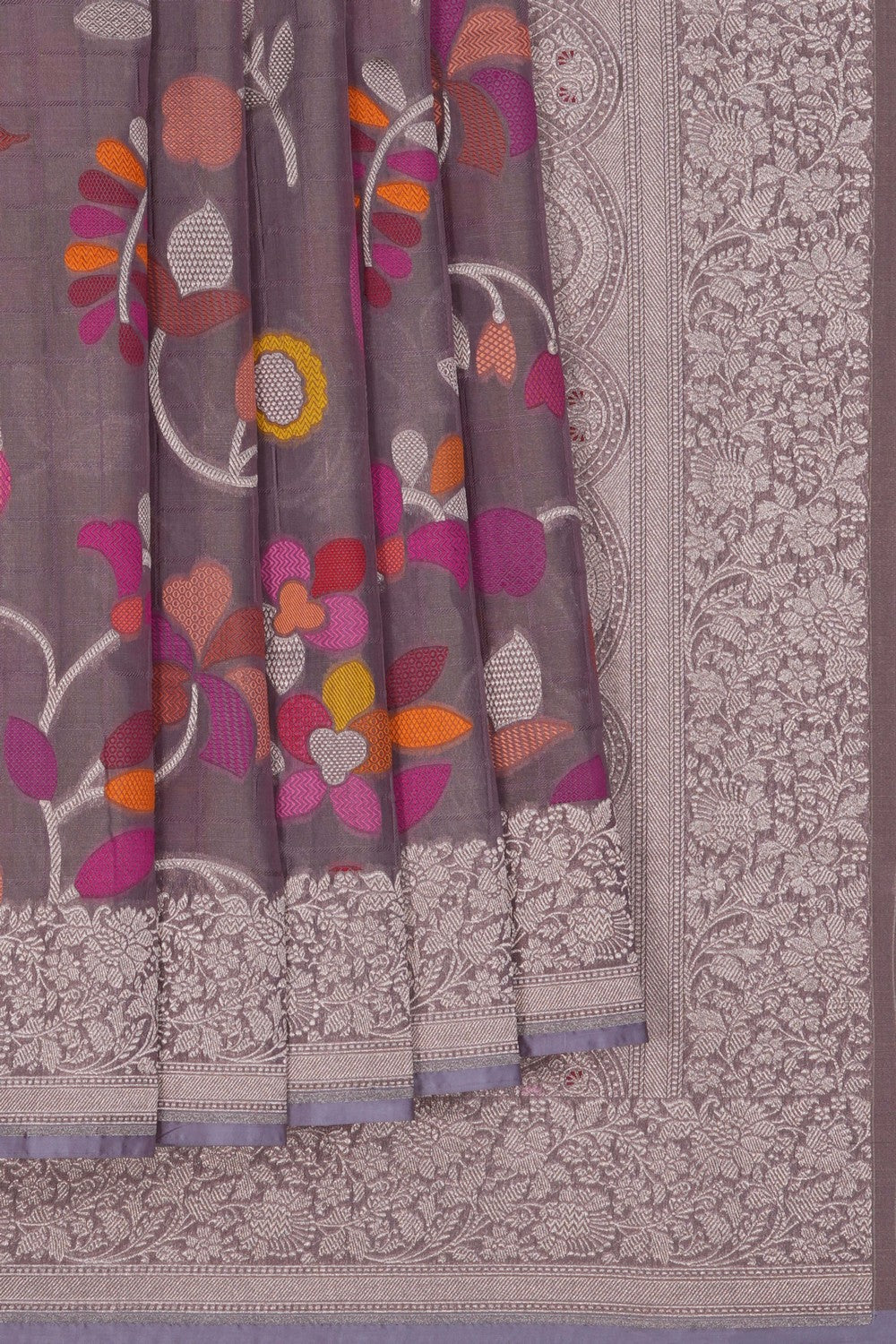 Banarasi Tissue Silk Grey Saree