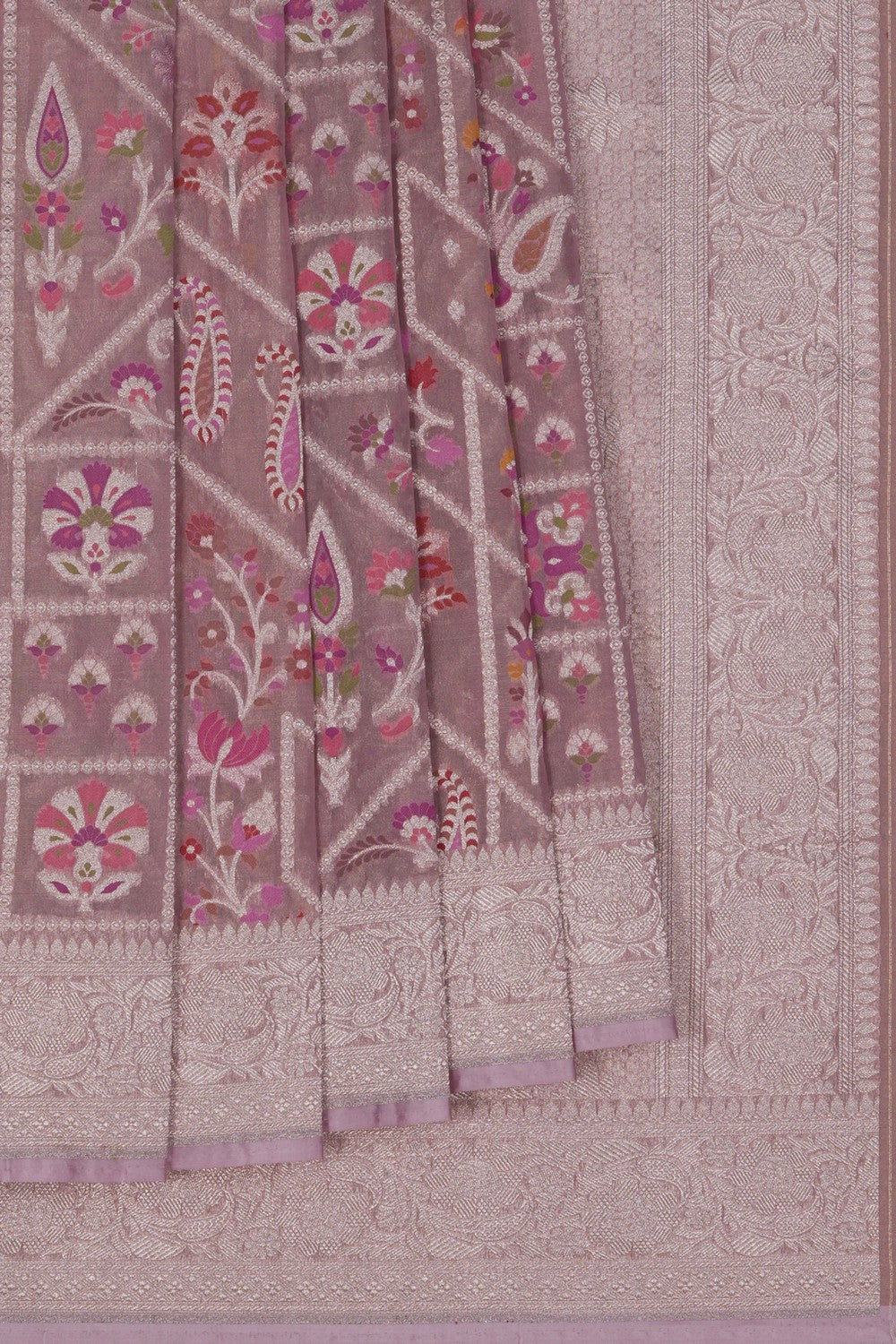 Image of Banarasi Tissue Silk Mauve Saree