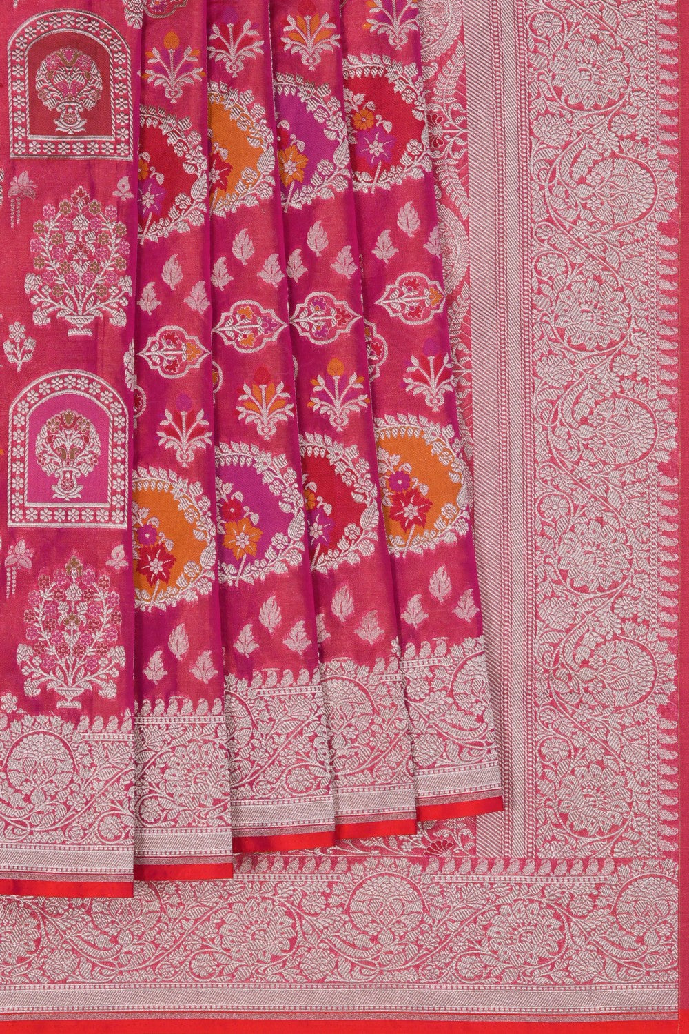 Image of Banarasi Brocade Pink Saree