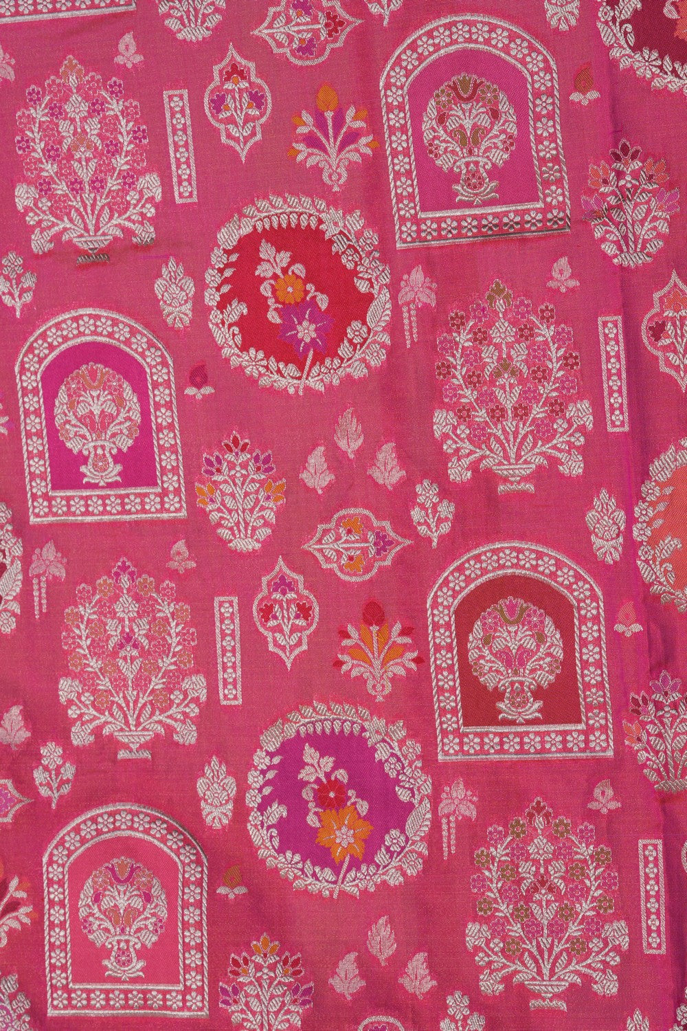 Image of Banarasi Brocade Pink Saree