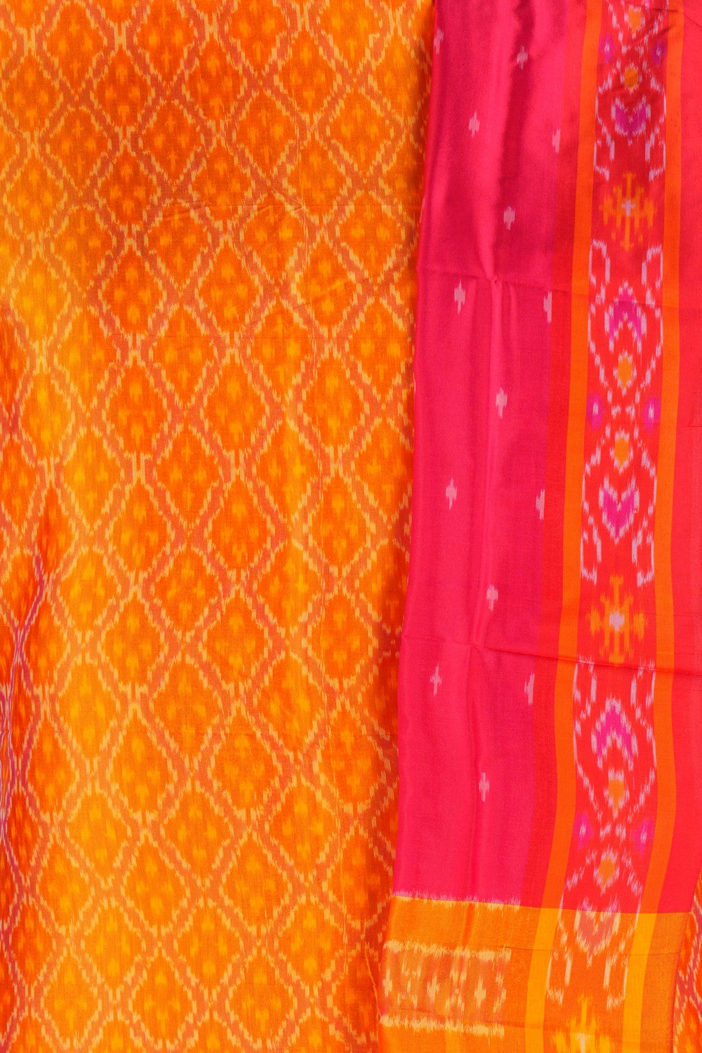 Image of Pochampally Ikat Unstitched Suit With Dupatta (3 Pcs Set)