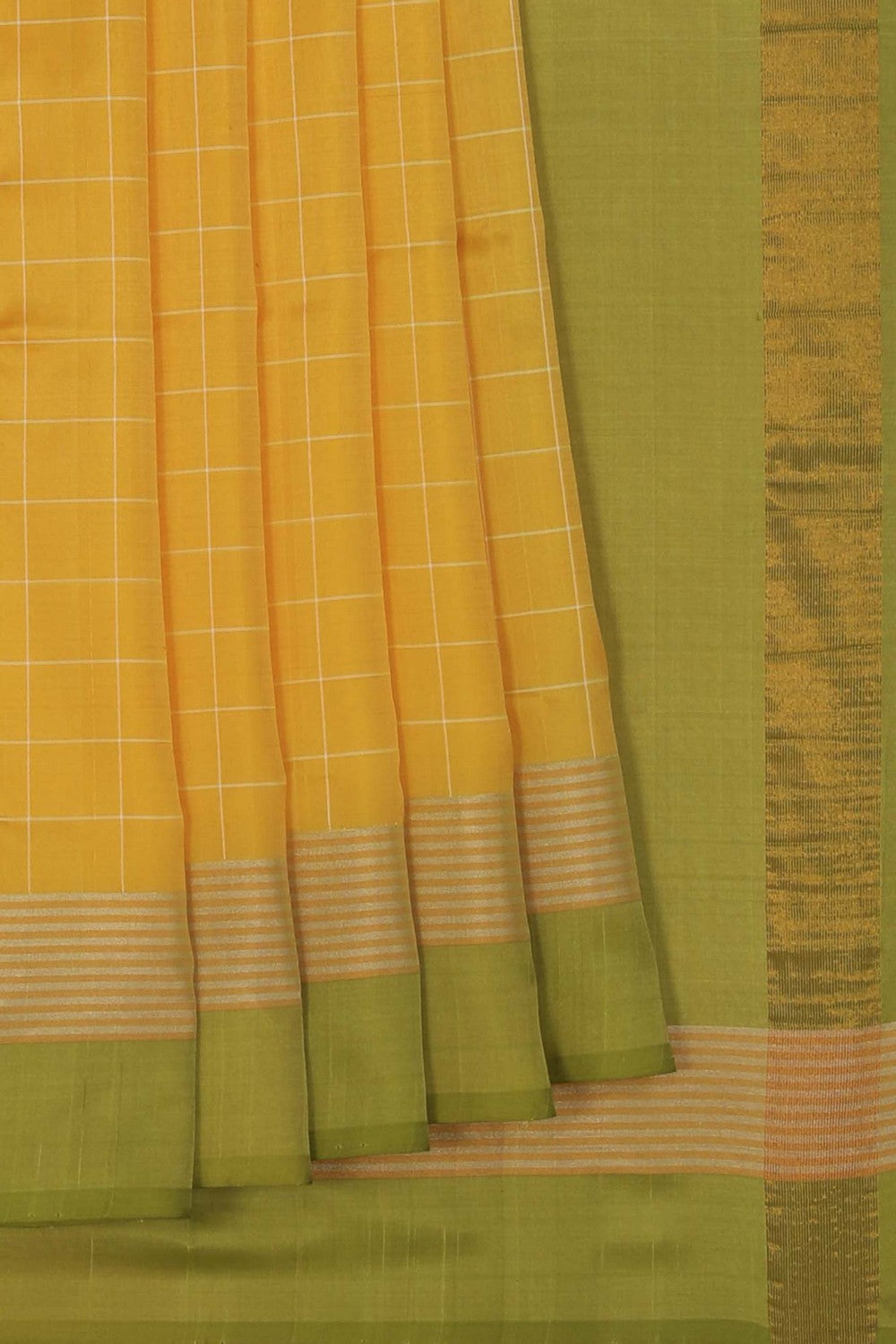 Uppada Silk Kattam Yellow Saree