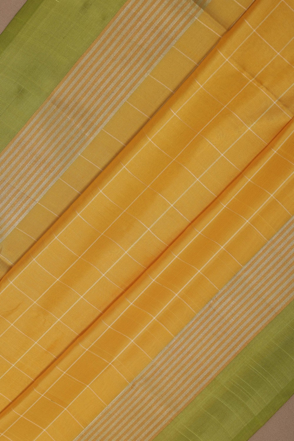 Uppada Silk Kattam Yellow Saree