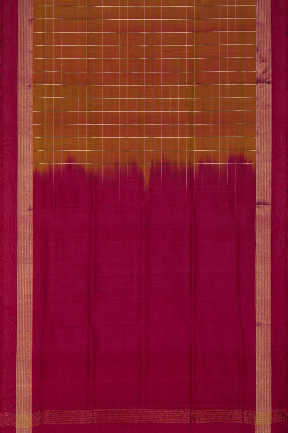 Uppada Silk Kattam Green Saree