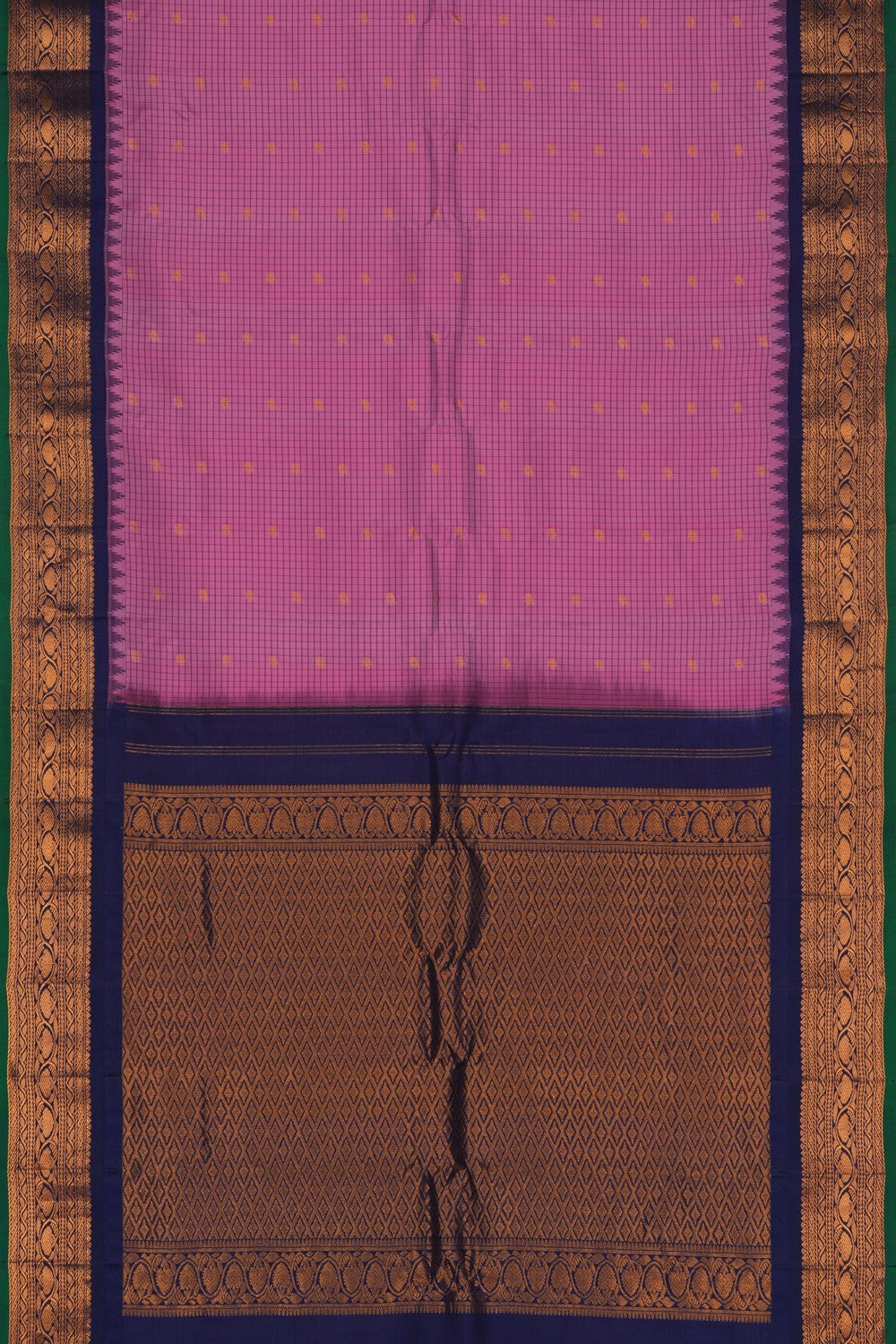 Gadwal Silk Kattam Purple Saree