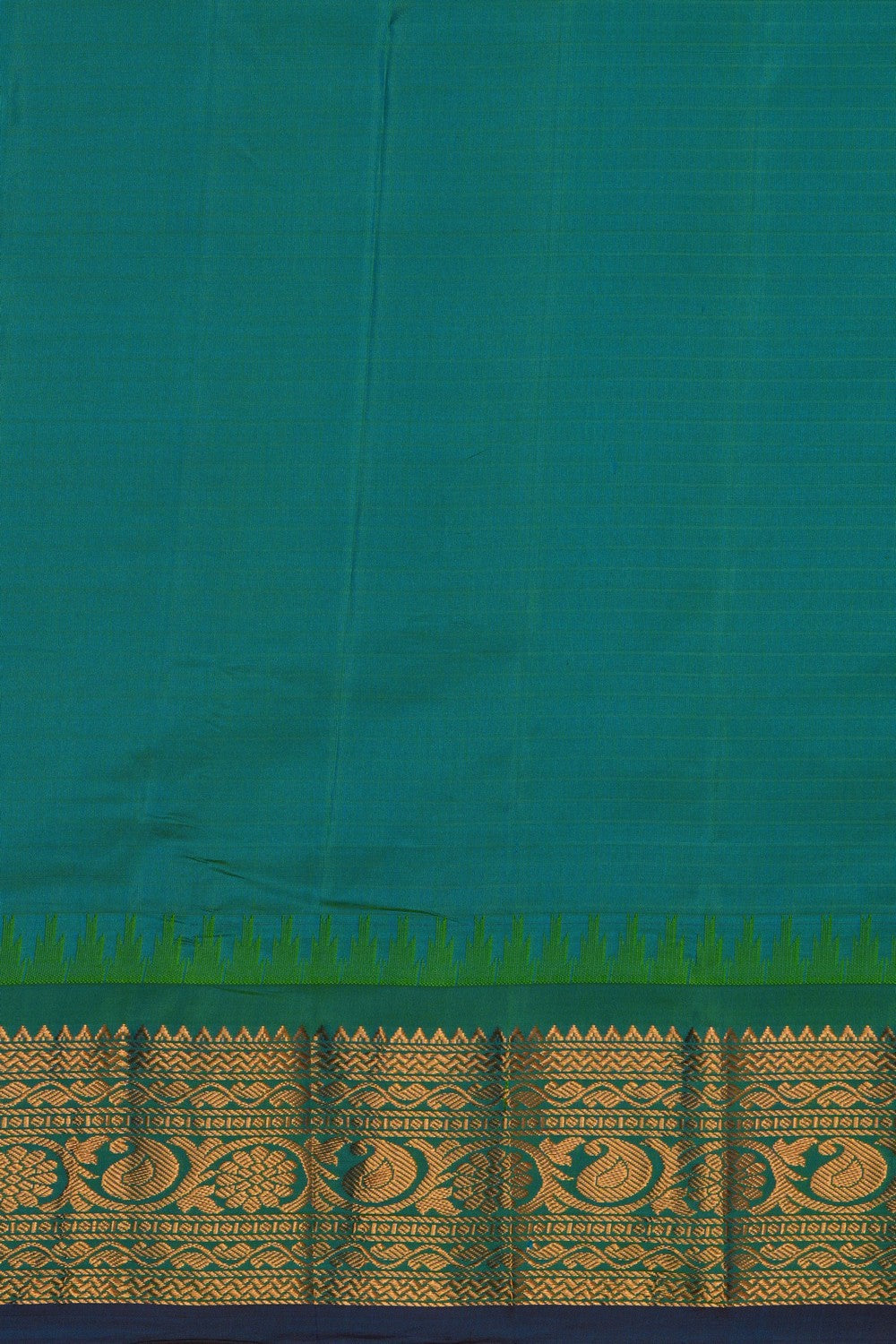 Image of Gadwal Silk Kattam Fuchsia-Pink Saree