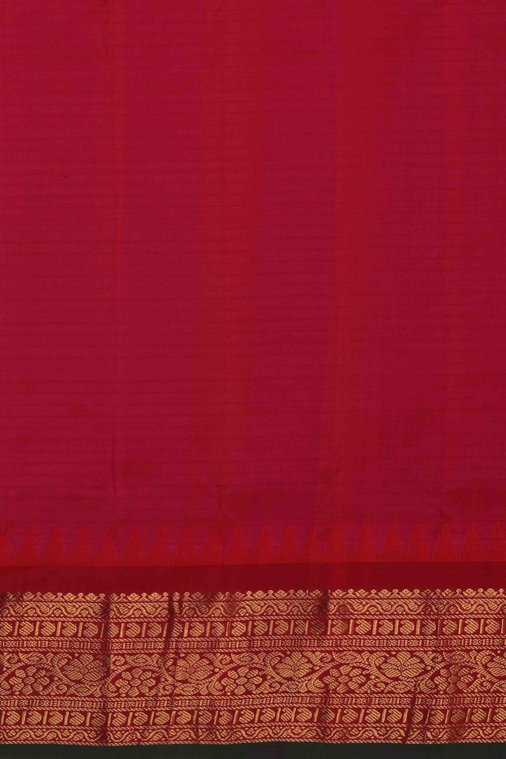 Gadwal Silk Kattam Green Saree