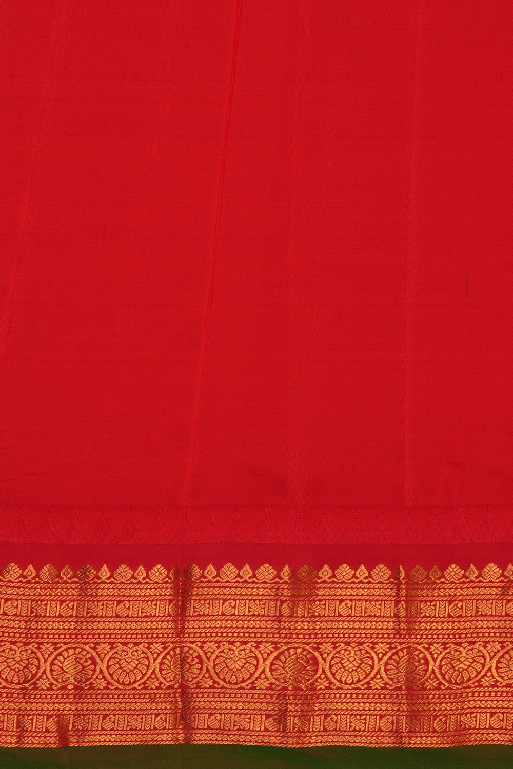 Gadwal Silk Kattam Green Saree