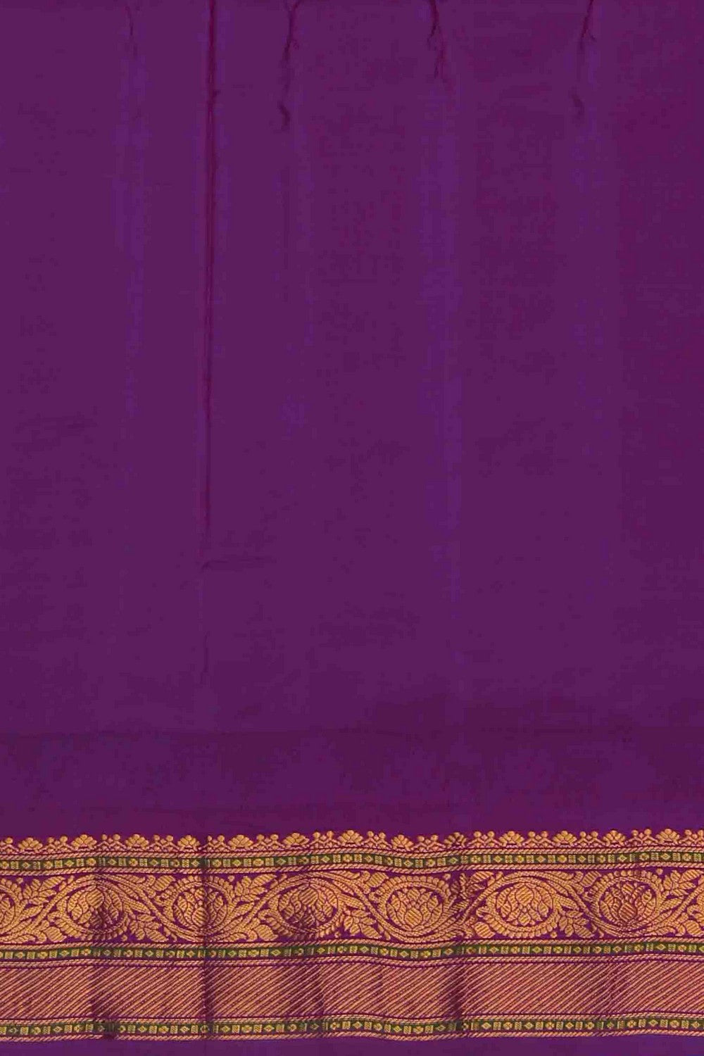 Gadwal Silk Kattam Cream Saree