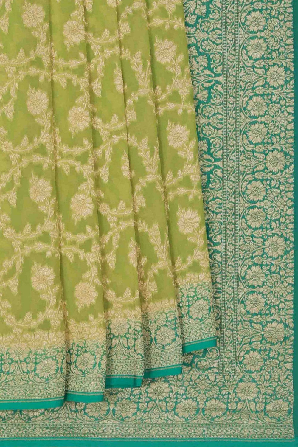 Image of Banarasi Georgette Spring Green Saree