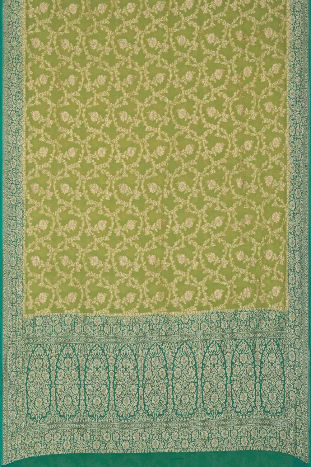 Banarasi Georgette Spring Green Saree