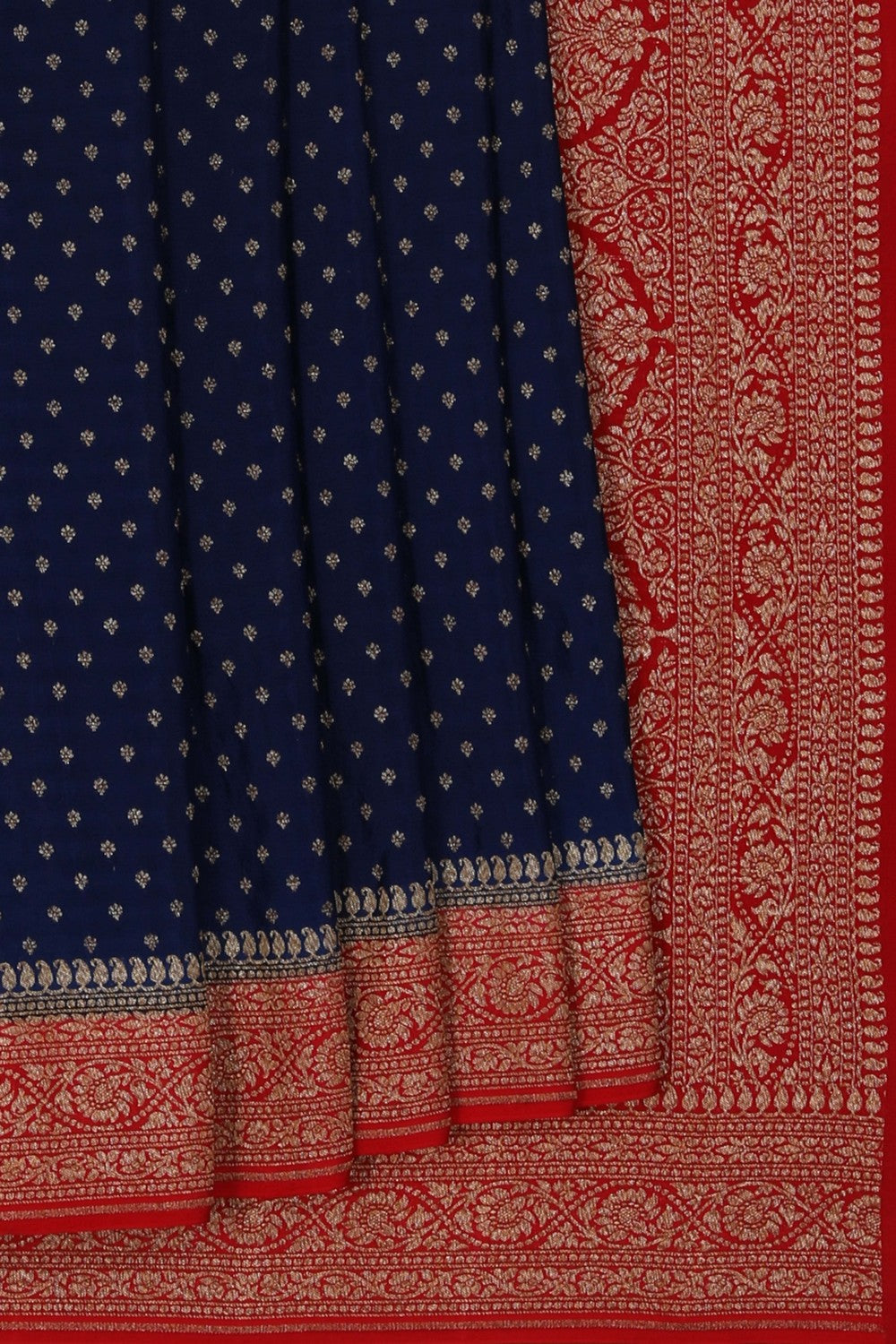 Banarasi Crepe Indigo Blue Saree