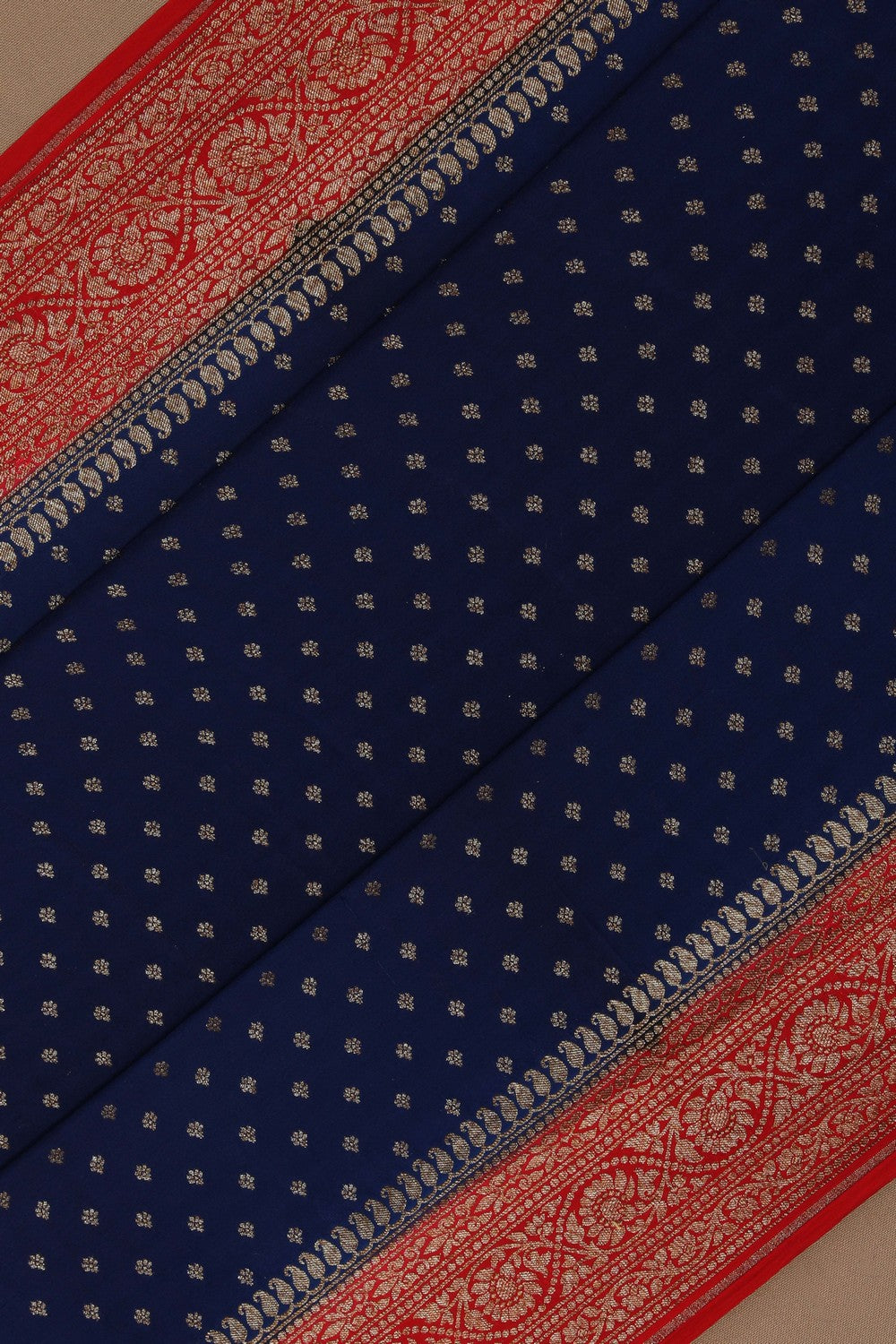 Image of Banarasi Crepe Indigo Blue Saree