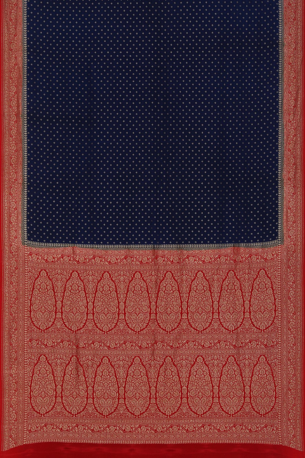 Banarasi Crepe Indigo Blue Saree