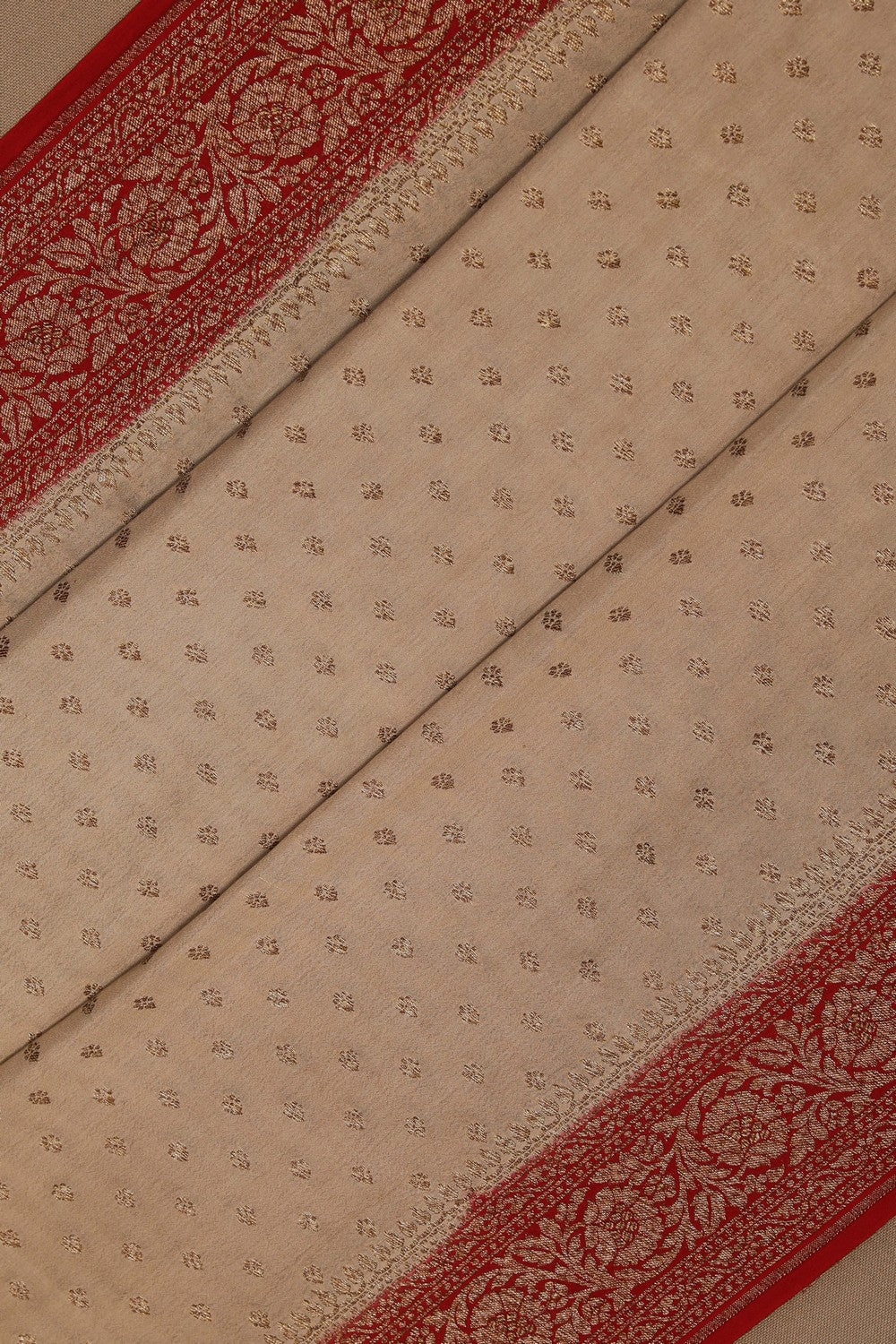 Banarasi Crepe Beige Saree