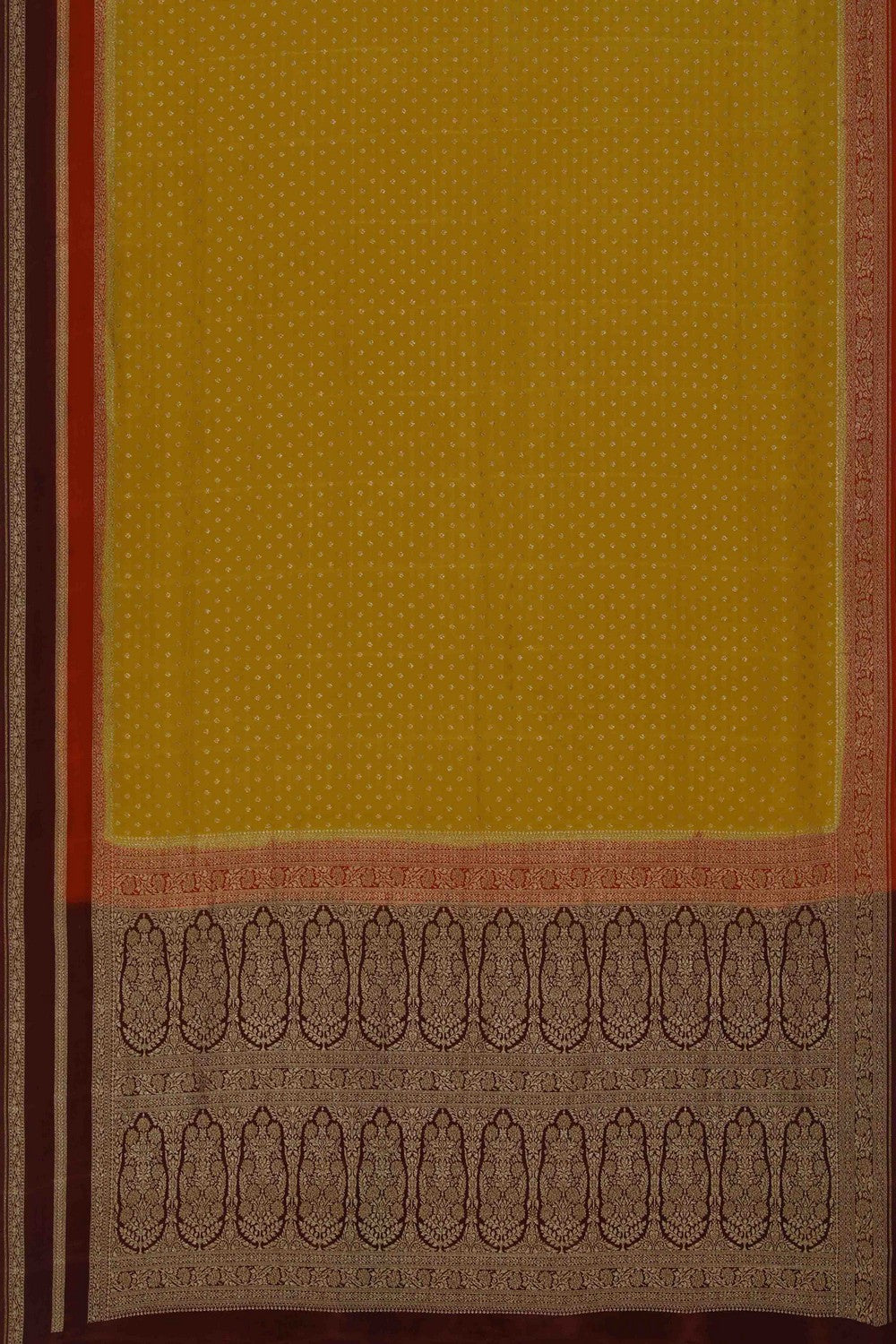 Image of Banarasi Crepe Mustard Saree